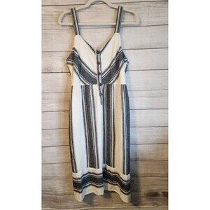 Universal Thread Striped Button Front Dress Sz M